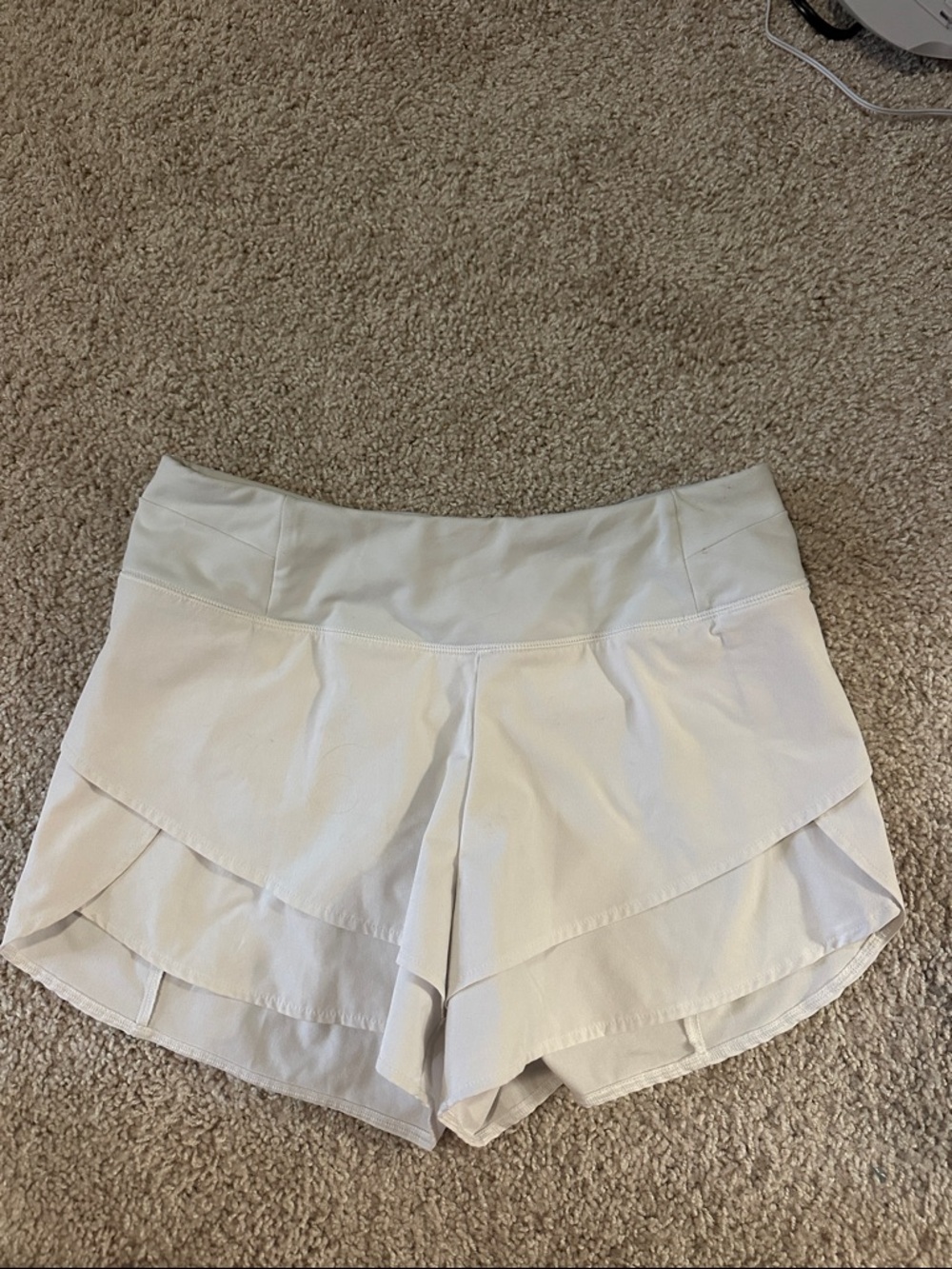 CALIA Women’s White Layered Ruffle Shorts